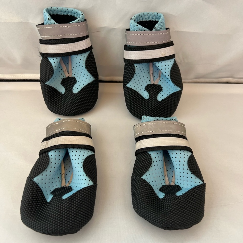 Stylish Black and Blue Dog Shoes/booties